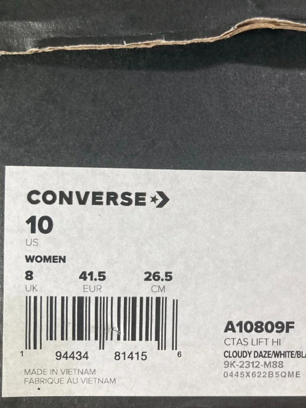 Converse Chuck Taylor All Star Lift Hi Platform Sneakers Womens 10 Cloudy Blue